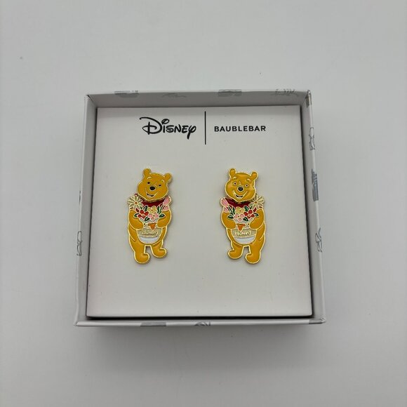 Disney x Baublebar WINNIE THE POOH with Flowers & Hunny Earrings NIB - Picture 1 of 3